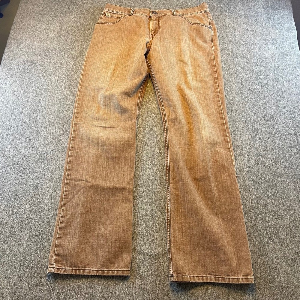 Alberto Rock Jeans W32 L30‎ Coloured Broken Twill Brown Bootcut Denim Pants